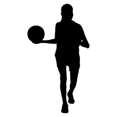 Silhouette of a Woman Basketball Player