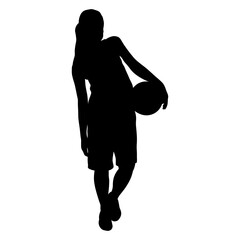 Silhouette of a Woman Basketball Player