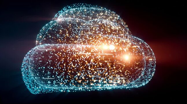 Ethereal glowing cloud illuminates sky with light bright cloud glows casting radiant magical light across scene