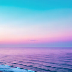 Vibrant ocean waves crash on shore under a breathtaking pastel sky during a serene sunset, evoking tranquility and natural beauty.