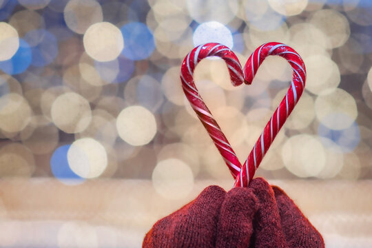 Christmas background with candy canes