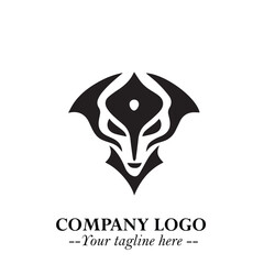 Fototapeta premium Head of Vampire Logo Symbol in Black on the White Background with Gothic Horror Vector Design