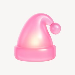 Fototapeta premium Glossy pink Santa hat illustration.