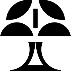 Abstract symmetrical design with horizontal lines on transparent background silhouette