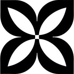 Horizontal symmetrical line graphic in black color on transparent background silhouette