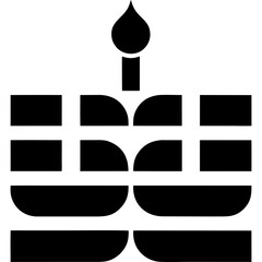 Abstract symmetrical design with horizontal lines on transparent background silhouette