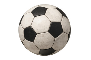 Obraz premium Classic used football presenting the universal game and team play, iconic sports equipment on a transparent alpha background