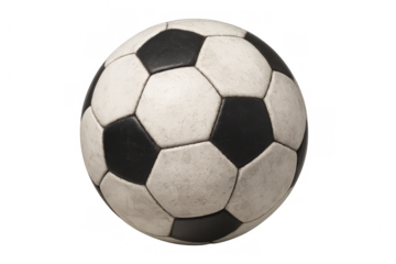Classic used football presenting the universal game and team play, iconic sports equipment on a transparent alpha background