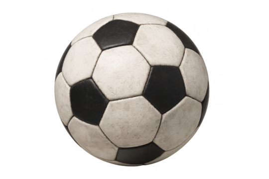 Classic used football presenting the universal game and team play, iconic sports equipment on a transparent alpha background
