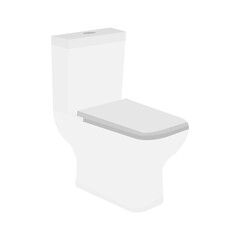 Vector of sitting toilet or western toilet in color white