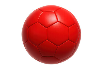 Red soccer ball isolated on a transparent background, showcasing sports, competition, and victory. Essential football equipment for games