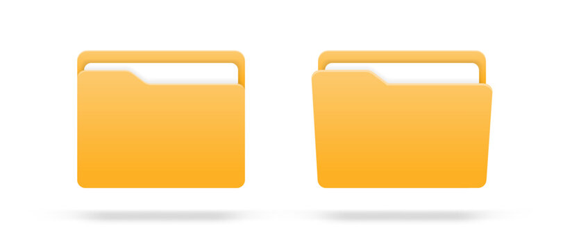 3d folder icon isolated on white background. Document symbol. 3d file icon. Binder sign modern, simple, vector, icon for website design, mobile app, ui. Vector Illustration