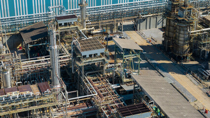 Aerial view of natural gas separation plant.