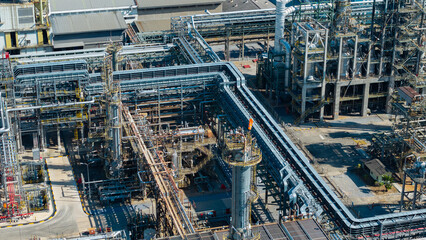 Fototapeta premium Aerial view of natural gas separation plant.