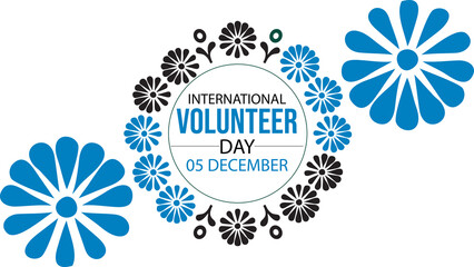 Modern International Volunteer Day banner template on white background, ideal for promoting kindness and social service