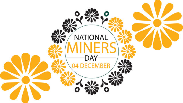 Modern National Miners Day banner template on white background, ideal for honoring miners and their hard work