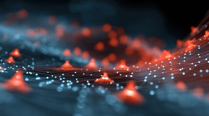 Abstract Digital Landscape: An intriguing, close-up shot revealing a dynamic digital landscape with intricate details and a vibrant interplay of colors.