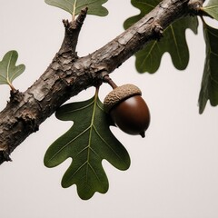 Obraz premium Isolated oak leaf acorn and nut plant on a background