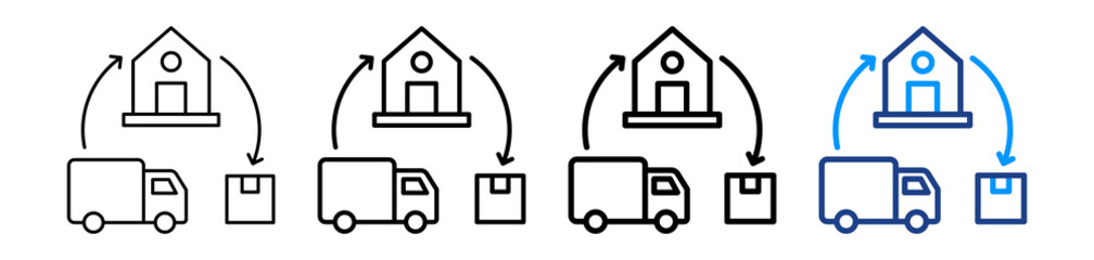 Fototapeta premium Supply Chain Icon Different Style Outline Collection Set.