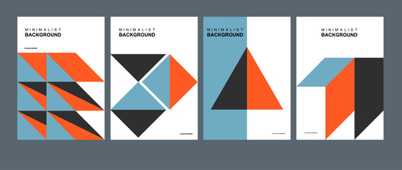 Geometric minimalism and abstraction. Minimalistic abstract geometric design for flyers, posters, brochure covers, backgrounds, wallpapers, typography or other printed products. Vector illustration