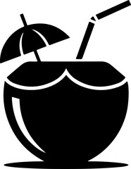 coconut drink silhouette vector illustration