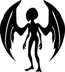 Alien silhouette design for sci-fi and space theme artwork