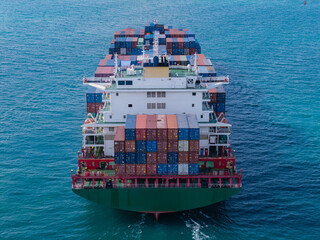 Cargo Ship Approaching Busy Container Port