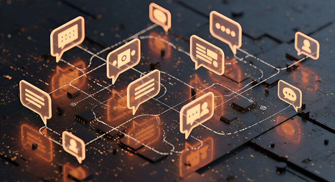 Interconnected Communication Network - Digital Dialogue and Data Exchange.