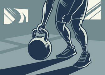Athlete Holding Kettlebell
