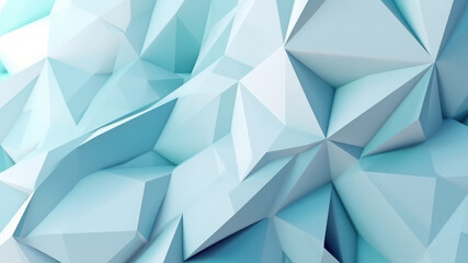 abstract wall polygon blue white geometric structure with triangular shapes 