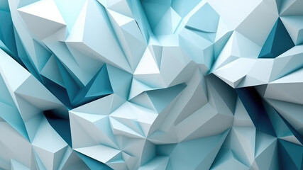 abstract wall polygon blue white geometric structure with triangular shapes 