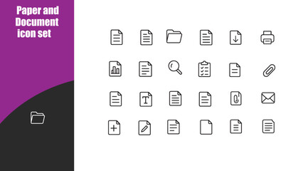 Paper ,Document  icon set