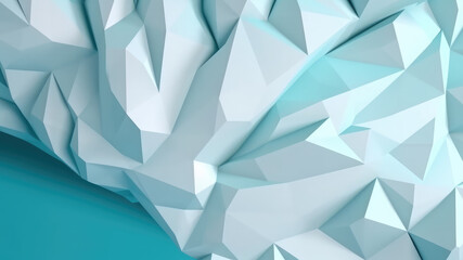 abstract wall polygon blue white geometric structure with triangular shapes 