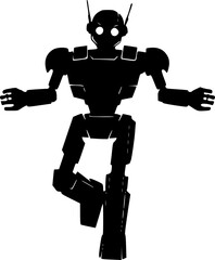 Robot outline silhouette design for futuristic machine illustration