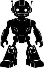 Cyber robot silhouette artwork for innovation and automation theme