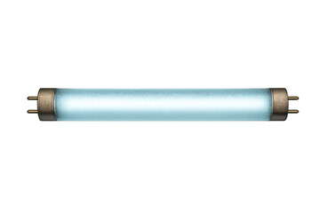 Fluorescent tube light glowing with neon light, illuminating a transparent background for energy concepts