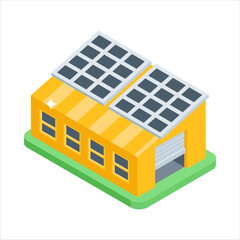 Eco building isometric vector design in modern style, premium vector