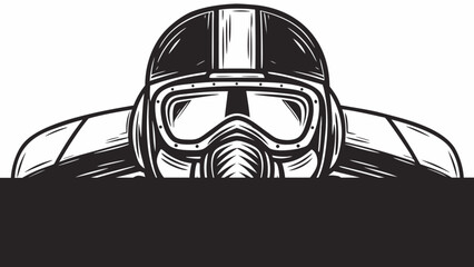 Striking illustration of a firefighter in full protective gear ready for action and emergency response