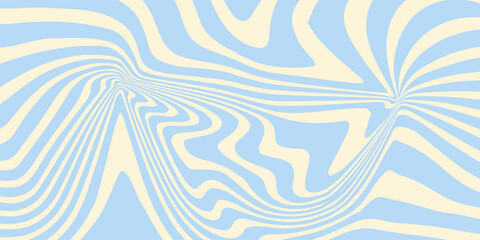 Abstract horizontal background with colorful waves. Trendy vector illustration in style retro 60s, 70s. Pastel colors.eps10