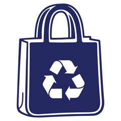 Reusable Shopping Bag with Recycling Symbol for Eco Friendly Lifestyle and Sustainable Living Campaign