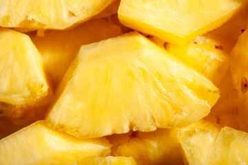 sliced pineapple closeup detail texture
