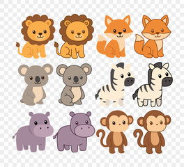 Obraz premium Cute Animal Colorful Graphic Vector Character Illustration