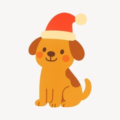 Fototapeta premium Cute festive dog illustration