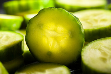 sliced cucumber macro closeup detail