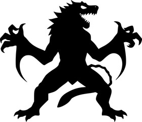 Creepy monster silhouette design for haunted and mysterious background