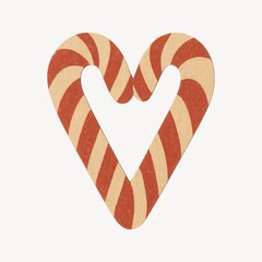 Obraz premium Striped candy cane heart illustration.