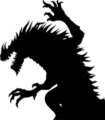 Scary monster silhouette vector for spooky and dark illustration projects