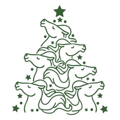 cute horses christmas tree christmas