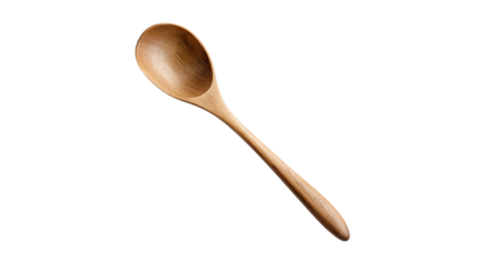 realistic wooden spoon kitchen cooking eco friendly utensil isolated on transparent background, png