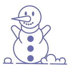 cute smiling snowman scarf outline